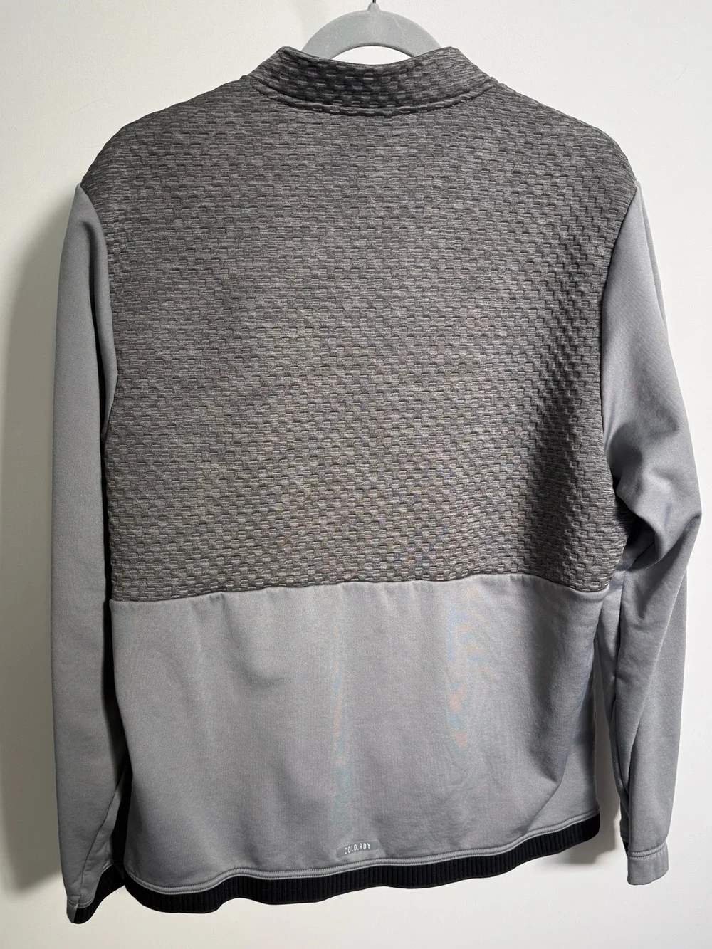 adidas Light Gray Quarter-Zip Pullover with Dark Gray Shoulders